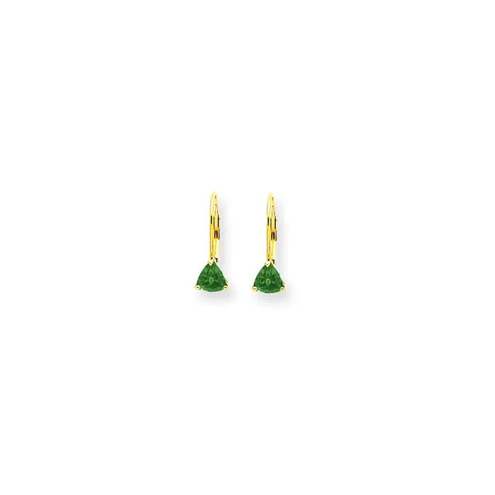 Goldia 14k Yellow Gold 5mm Emerald leverback Earrings Earrings