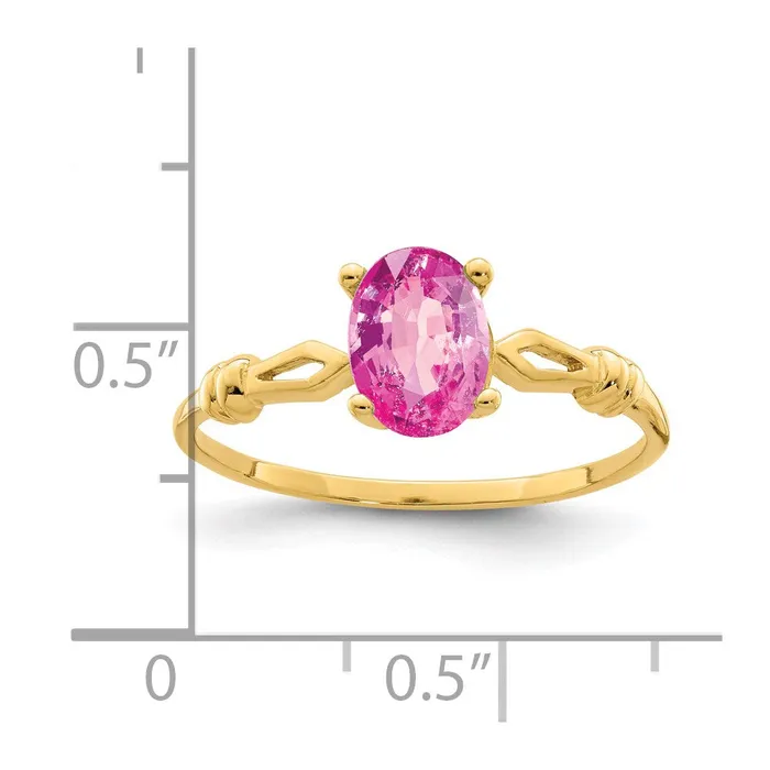 Goldia 14K Yellow Gold 7x5mm Oval Pink Sapphire ring Rings