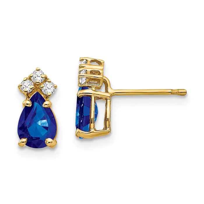 Goldia 14k Yellow Gold 7x5mm Pear Sapphire u0026 AAA Real Diamond Earrings Earrings Goldia 14k Yellow Gold 7x5mm Pear Sapphire u0026 AAA Real Diamond Earrings Earrings