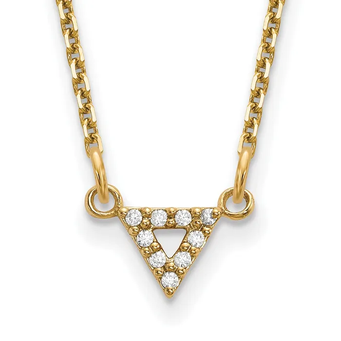 Goldia 14K Yellow Gold A Quality Real Diamond 6mm Triangle Necklace Necklaces Goldia 14K Yellow Gold A Quality Real Diamond 6mm Triangle Necklace Necklaces