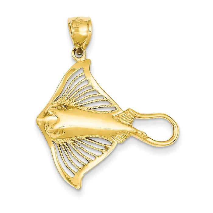 Goldia 14k Yellow Gold Filigree Stingray Pendant PreStyled Sets
