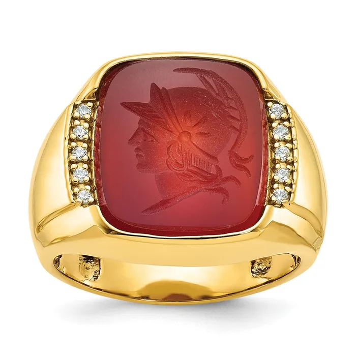 Goldia 14k Yellow Gold Mens Carnelian and 110 carat Diamond Complete Ring Rings Goldia 14k Yellow Gold Mens Carnelian and 110 carat Diamond Complete Ring Rings