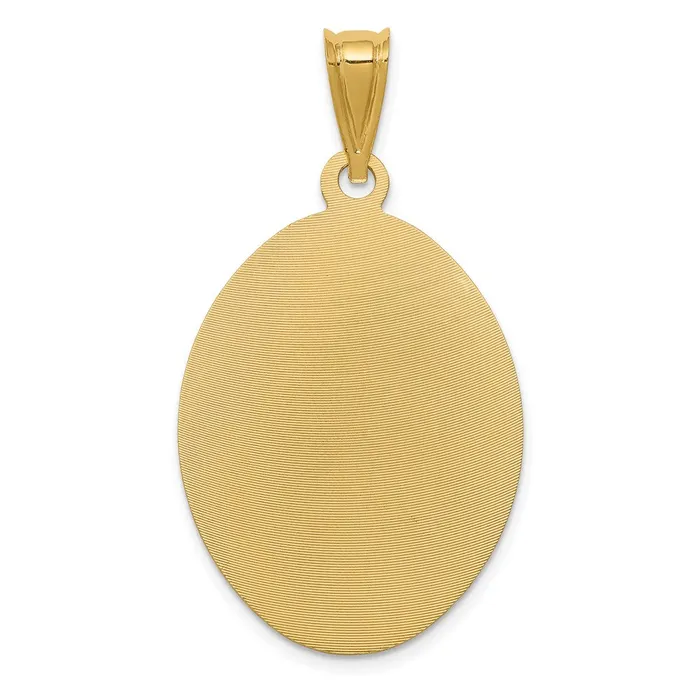 Goldia 14k Yellow Gold Polished DC Lady Of Guadalupe Oval Pendant Necklaces