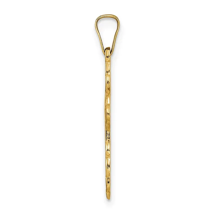 Goldia 14k Yellow Gold Polished Eastern Orthodox Solid Cross Pendant Necklaces
