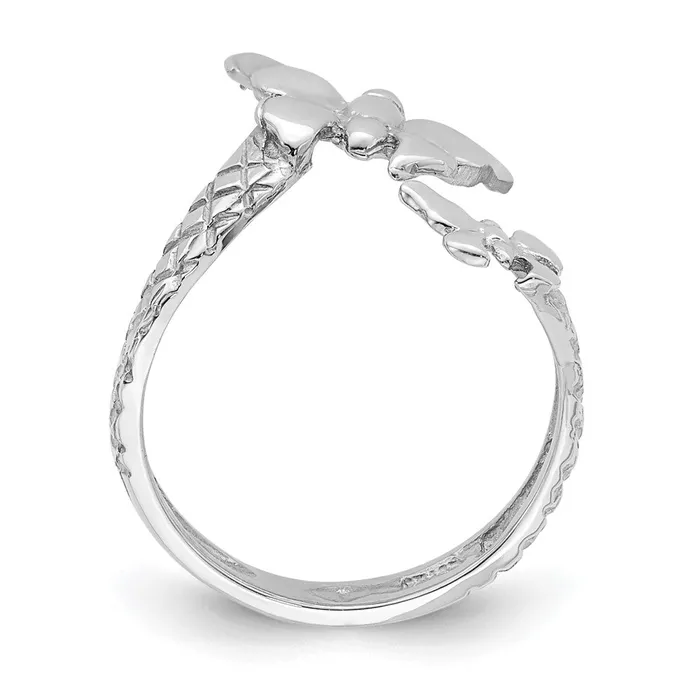 Goldia 14k Yellow Gold Polished Textured Butterfly Toe Ring Rings