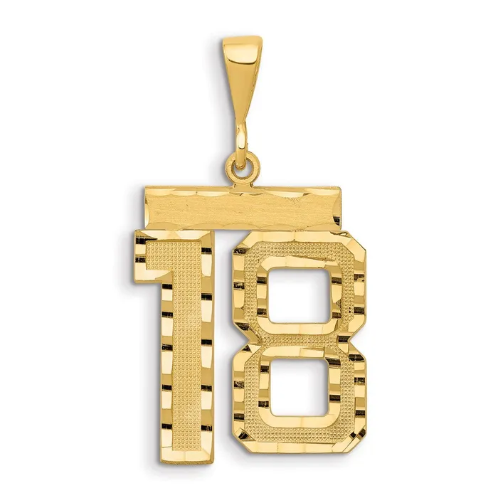 Goldia 14k Yellow Gold Small Brushed Diamondcut Number 18 Charm Charm Necklaces Goldia 14k Yellow Gold Small Brushed Diamondcut Number 18 Charm Charm Necklaces