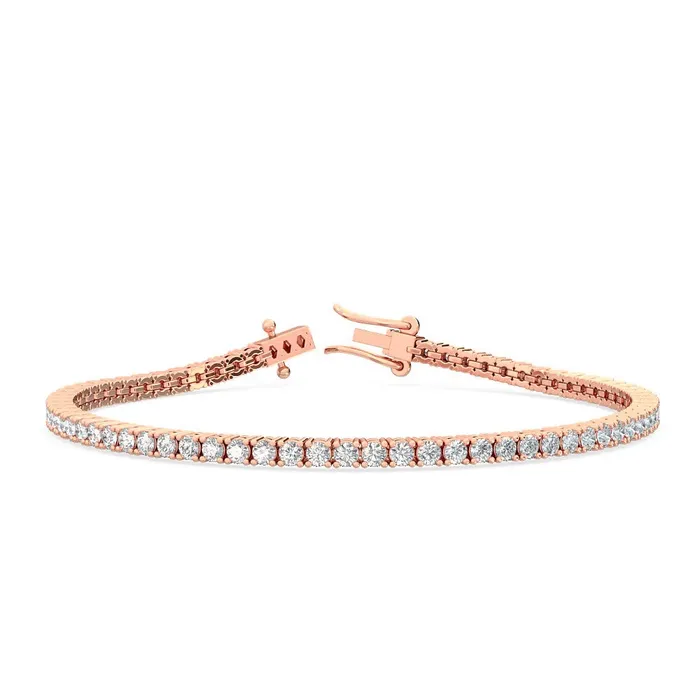 Goldia Bracelets 30 ct tw Classic FourProng Natural Diamond Tennis Bracelet in 10K Rose Gold Goldia Bracelets 30 ct tw Classic FourProng Natural Diamond Tennis Bracelet in 10K Rose Gold
