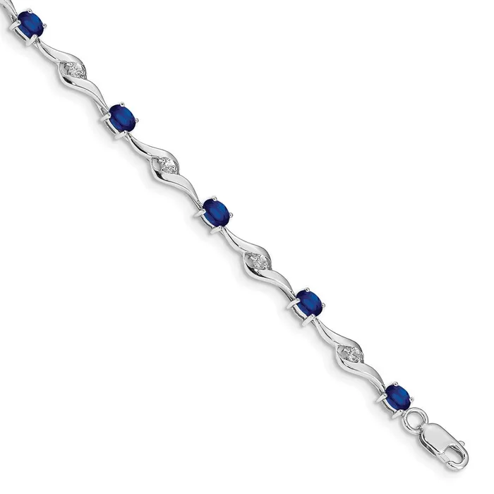 goldiaca 14k White Gold Blue SapphireWhite Sapphire Bracelet Bracelets goldiaca 14k White Gold Blue SapphireWhite Sapphire Bracelet Bracelets