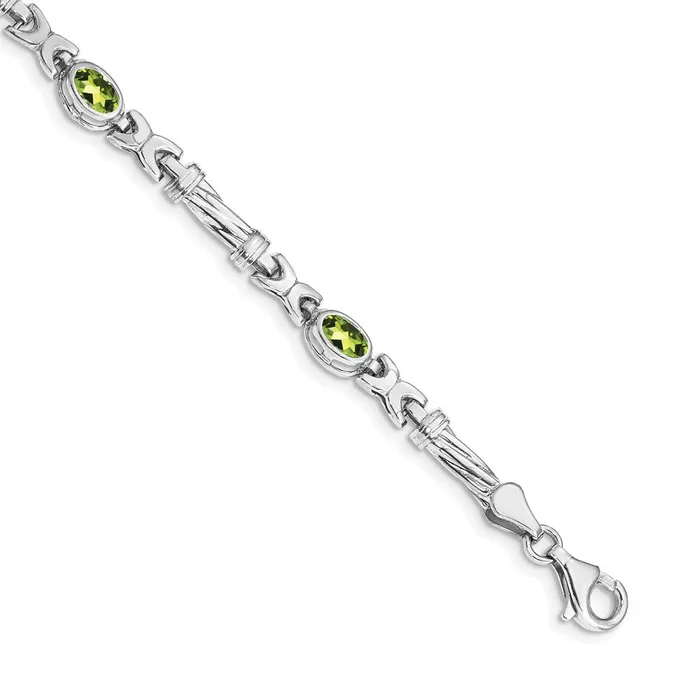 goldiaca Bracelets 14k White Gold Peridot Bracelet