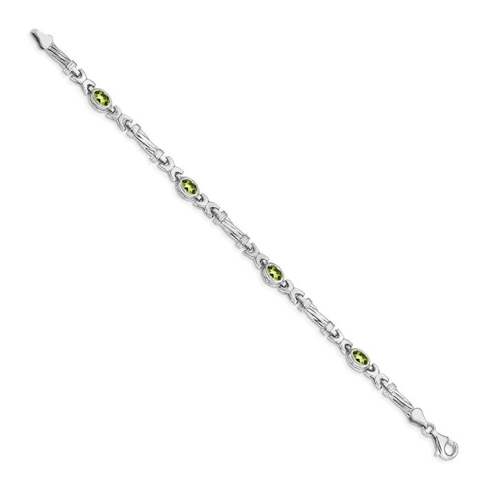 goldiaca Bracelets 14k White Gold Peridot Bracelet