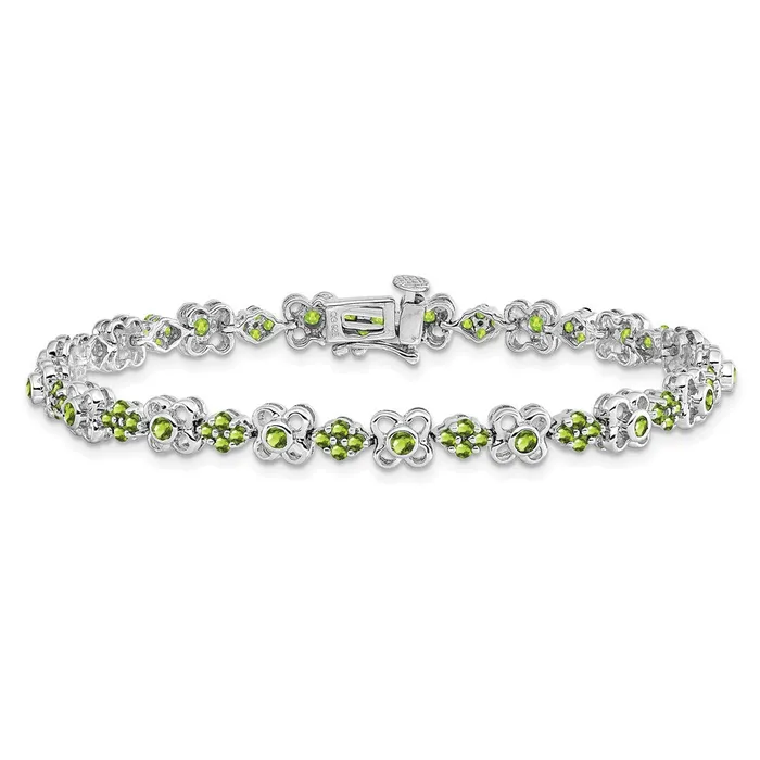 goldiaca Bracelets 14k White Gold Peridot Bracelet
