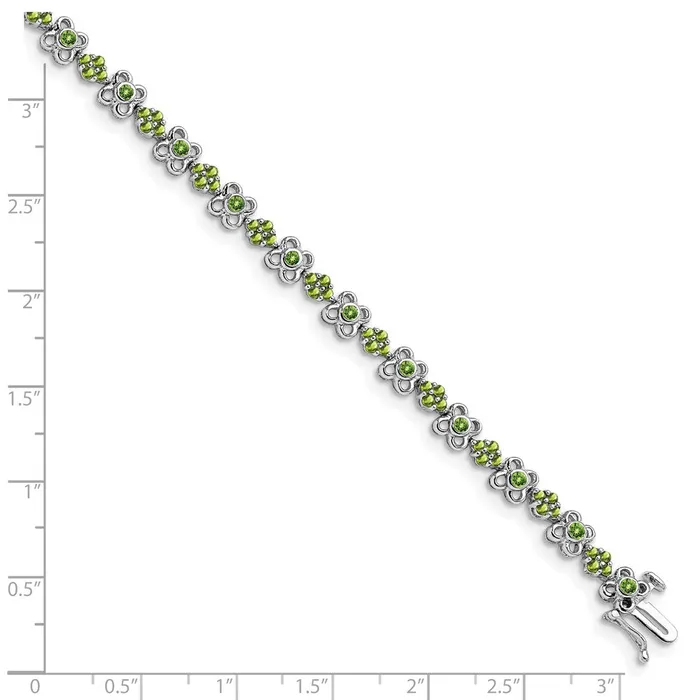 goldiaca Bracelets 14k White Gold Peridot Bracelet