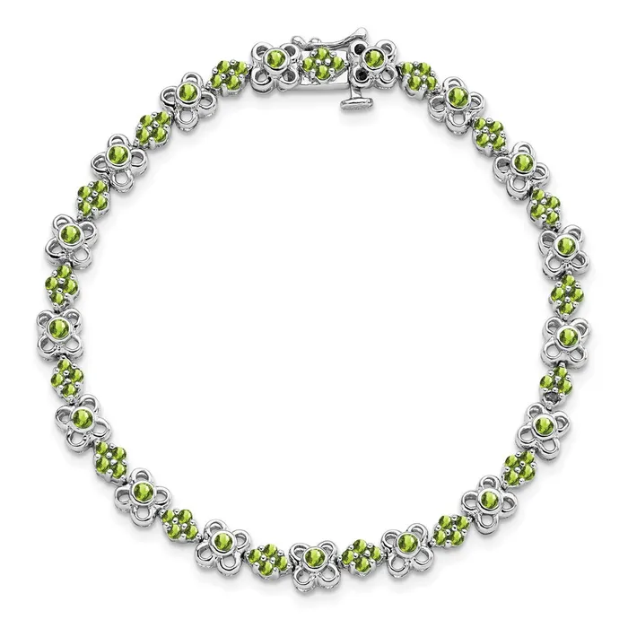 goldiaca Bracelets 14k White Gold Peridot Bracelet