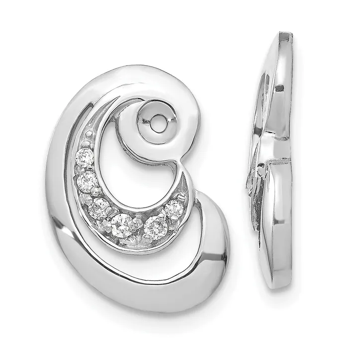 goldiaca Earrings 14k White Gold AA Fancy Curl Diamond Earring Jacket
