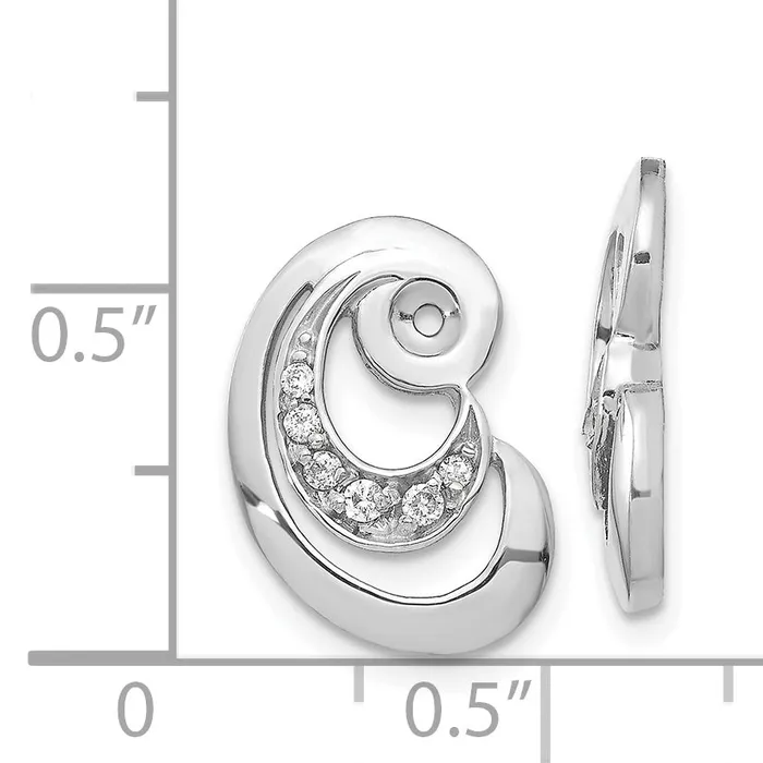 goldiaca Earrings 14k White Gold AA Fancy Curl Diamond Earring Jacket
