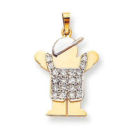 goldiaca Rings 14k Two tone VS Diamond kid pendant