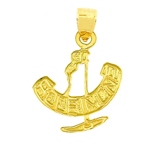 Goldia Charm Necklaces 14K Gold Golf Hole In One Charm
