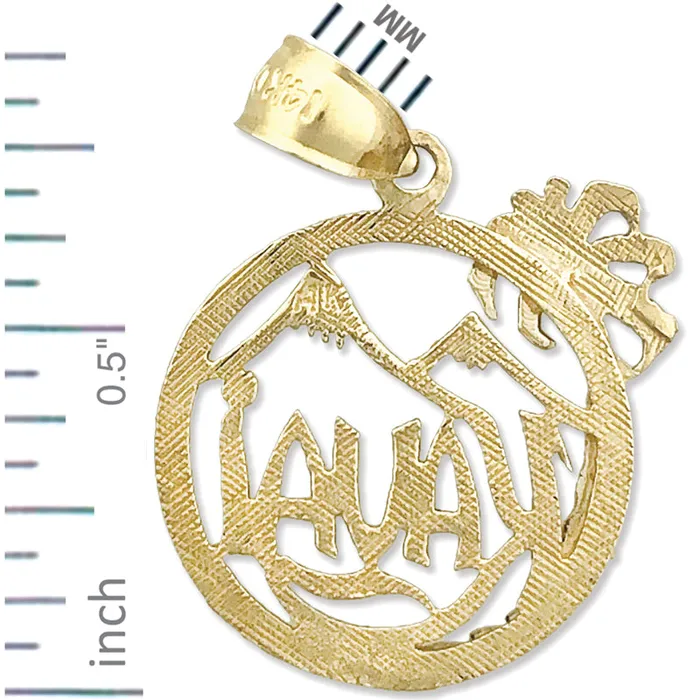 Goldia Charm Necklaces 14K Gold Kauai Hawaii in Circle Charm