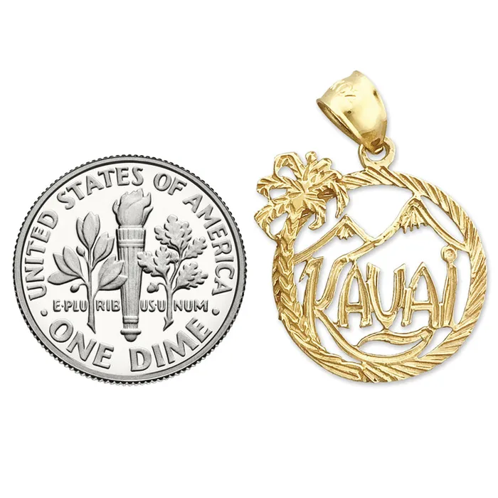 Goldia Charm Necklaces 14K Gold Kauai Hawaii in Circle Charm