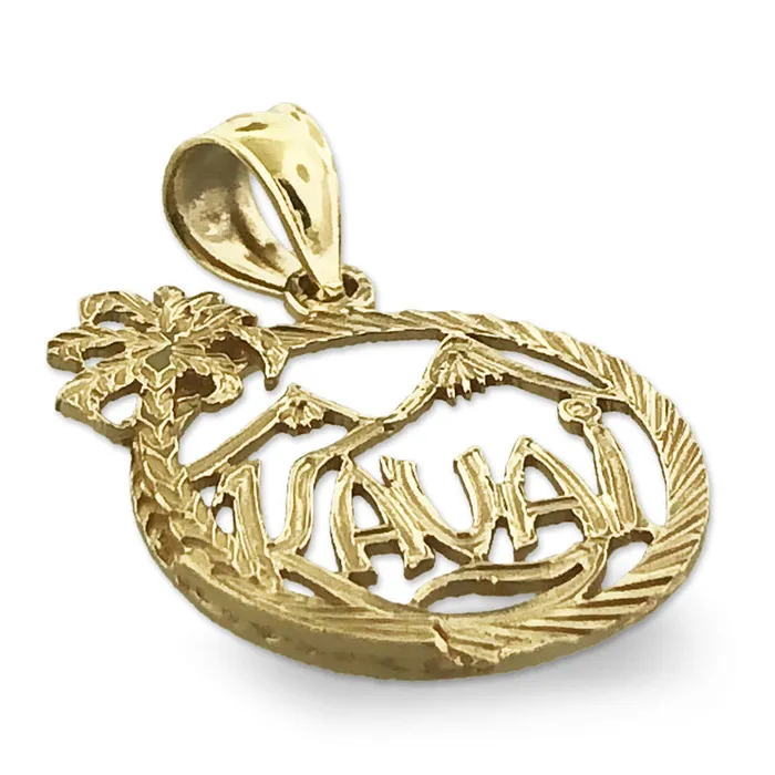 Goldia Charm Necklaces 14K Gold Kauai Hawaii in Circle Charm