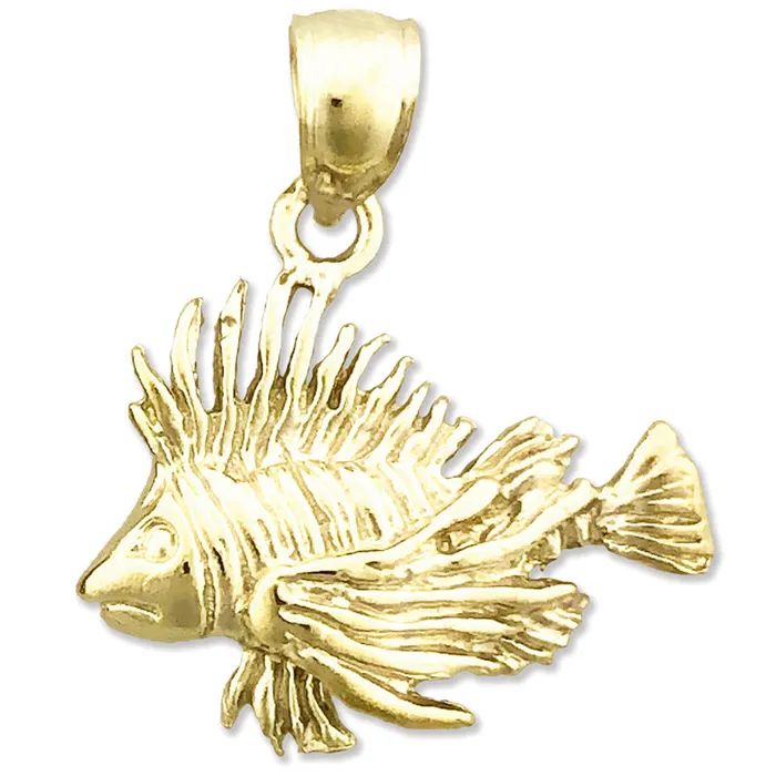Goldia Charm Necklaces 14K Gold Lionfish Charm