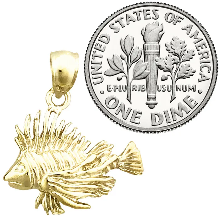 Goldia Charm Necklaces 14K Gold Lionfish Charm