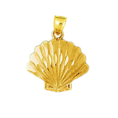 Goldia Charm Necklaces 14K Gold Scallop Seashell Charm