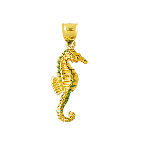 Goldia Charm Necklaces 14K Gold Sealife Seahorse Charm