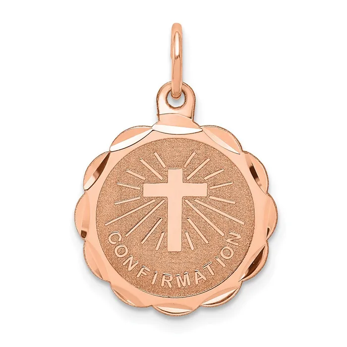 Goldia Charm Necklaces 14k Rose Gold Confirmation Disc Charm