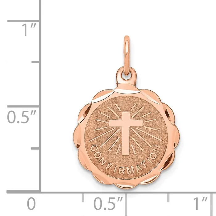 Goldia Charm Necklaces 14k Rose Gold Confirmation Disc Charm
