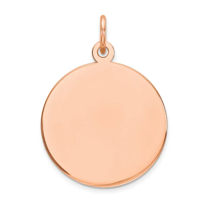 Goldia Charm Necklaces 14k Rose Gold Round Disc Charm