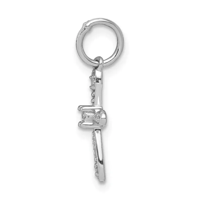 Goldia Charm Necklaces 14k White Gold 03ct Real Diamond Cross Charm