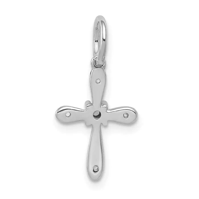 Goldia Charm Necklaces 14k White Gold 03ct Real Diamond Cross Charm