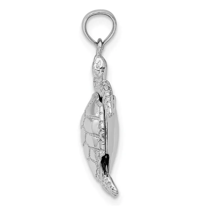 Goldia Charm Necklaces 14k White Gold 3D Moveable Sea Turtle Charm