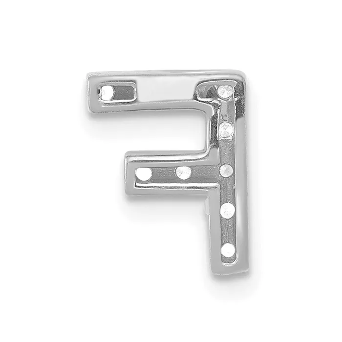 Goldia Charm Necklaces 14K White Gold Real Diamond Letter F Initial Charm
