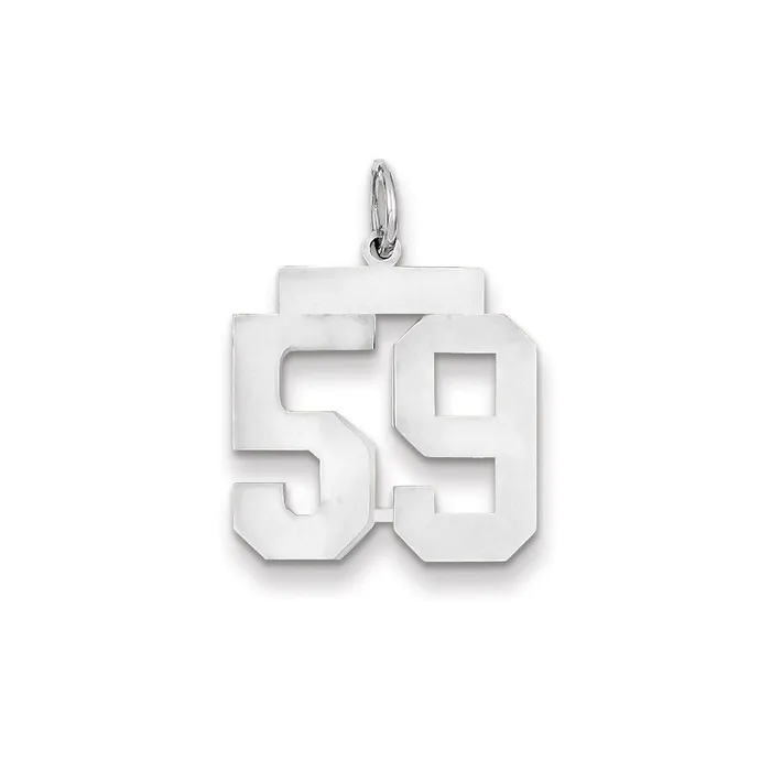 Goldia Charm Necklaces 14k White Gold WG Medium Polished Number 59 Charm Goldia Charm Necklaces 14k White Gold WG Medium Polished Number 59 Charm