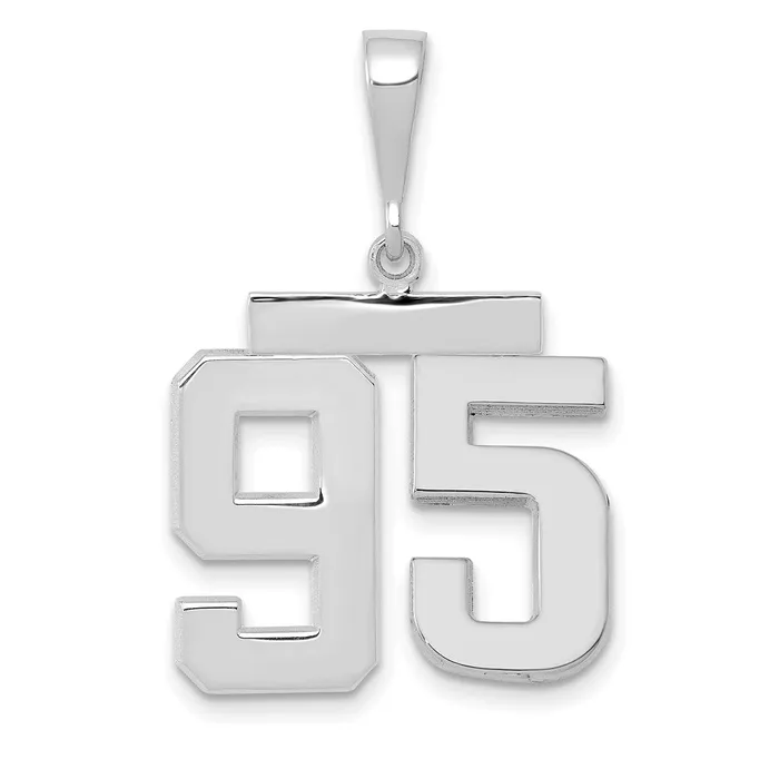 Goldia Charm Necklaces 14k White Goldw Medium Polished Number 95 Charm