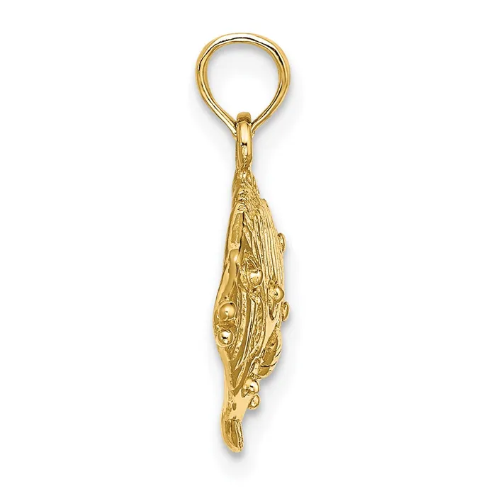 Goldia Charm Necklaces 14k Yellow Gold 2D Polished Engraved Fish Charm