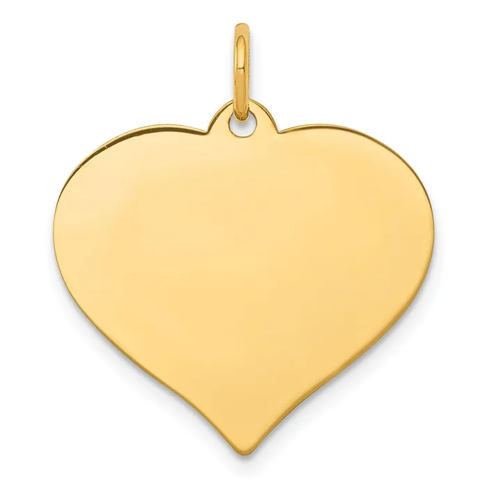 Goldia Charm Necklaces 14k Yellow Gold Heart Disc Charm