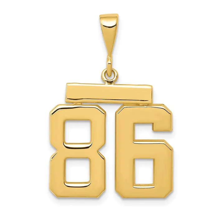 Goldia Charm Necklaces 14k Yellow Gold Medium Polished Number 86 Charm