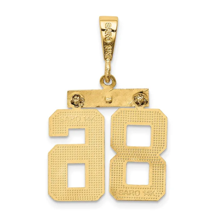 Goldia Charm Necklaces 14k Yellow Gold Medium Polished Number 86 Charm