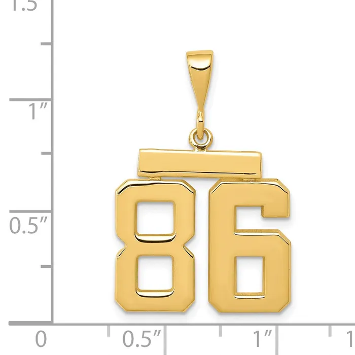 Goldia Charm Necklaces 14k Yellow Gold Medium Polished Number 86 Charm