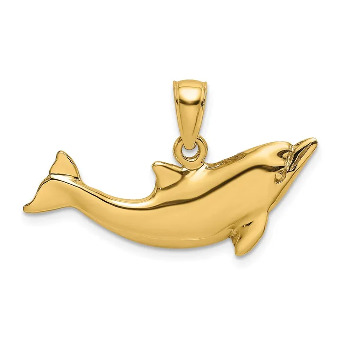 Goldia Charm Necklaces 14k Yellow Gold Polished Dolphin Charm