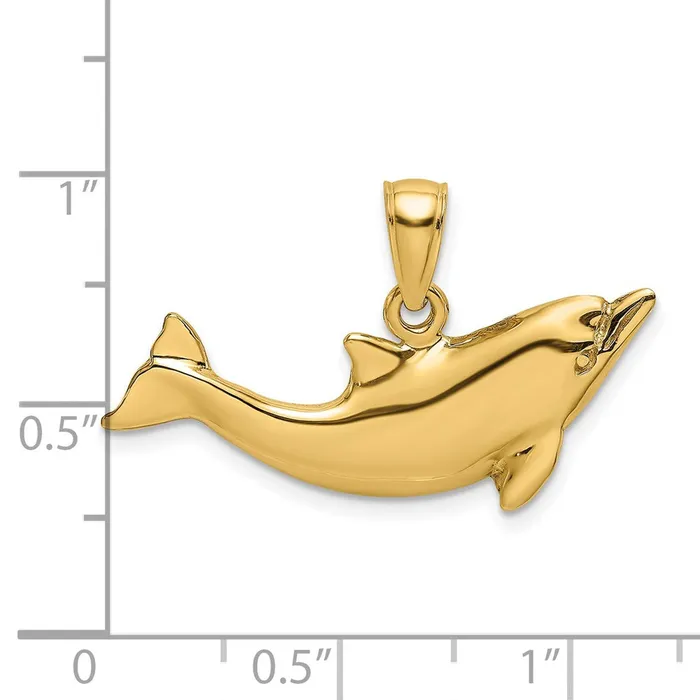 Goldia Charm Necklaces 14k Yellow Gold Polished Dolphin Charm