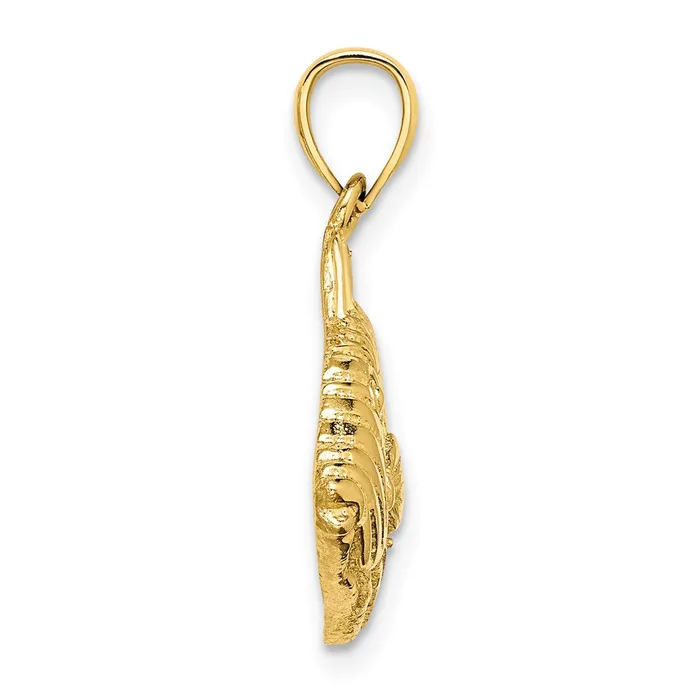 Goldia Charm Necklaces 14k Yellow Gold Polished Engraved Striped Fish Charm