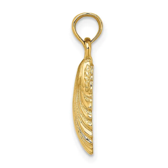 Goldia Charm Necklaces 14k Yellow Gold Polished Scallop Shell Charm