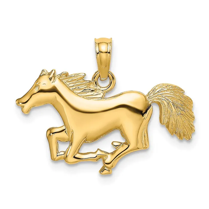 Goldia Charm Necklaces 14k Yellow Gold Running Horse Charm