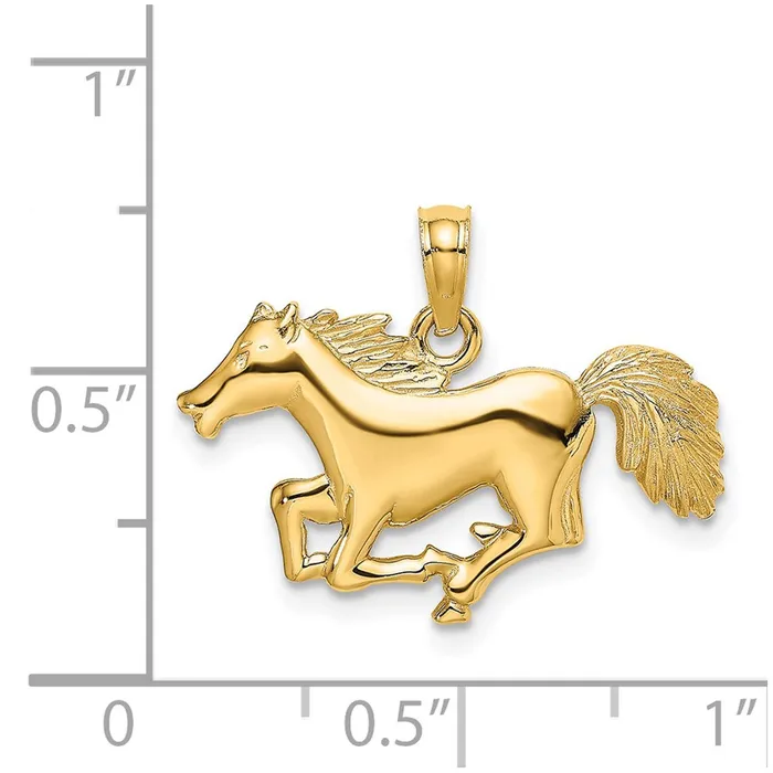 Goldia Charm Necklaces 14k Yellow Gold Running Horse Charm