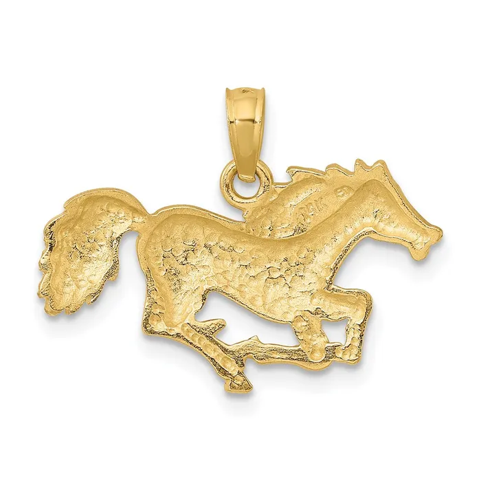 Goldia Charm Necklaces 14k Yellow Gold Running Horse Charm