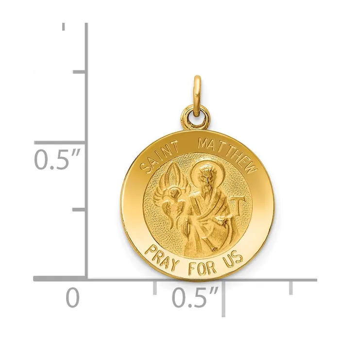 Goldia Charm Necklaces 14k Yellow Gold Saint Matthew Medal Charm